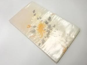 リサイクル　未使用品　作家物　手描き菊模様刺繍ぼかし袋帯